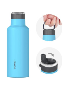Botella de Agua TOURIT 600ml Acero Inoxidable Aislada Azul