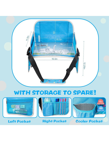 Bandeja de Viaje para Niños MENZOKE Plegable con Soporte para Tableta Bandeja de Viaje para Niños MENZOKE Plegable con Soporte para Tableta