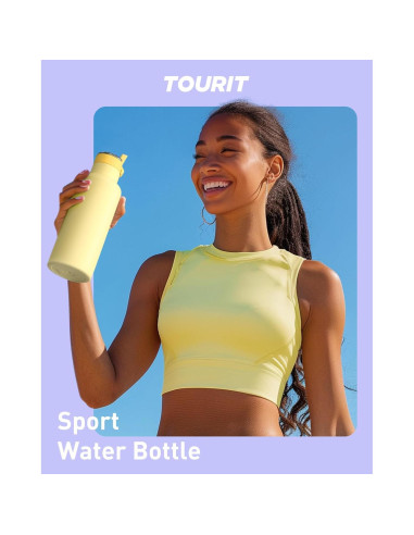 Botella de Agua TOURIT 600ml Acero Inoxidable Aislada Azul