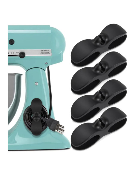 Organizador de Cables para Electrodomésticos 4PCS Negro Organizador de Cables para Electrodomésticos 4PCS Negro