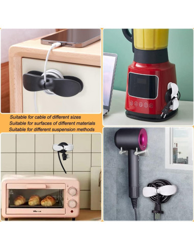 Organizador de Cables para Electrodomésticos 4PCS Negro