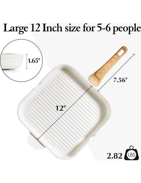 Sartén Cuadrada SENSARTE 30.48 cm Antiadherente Cerámica Sartén Cuadrada SENSARTE 30.48 cm Antiadherente Cerámica
