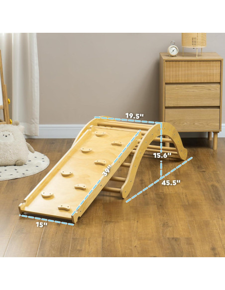 Conjunto de Escalada Montessori Qaba Pikler 4 en 1 Madera 168cm Conjunto de Escalada Montessori Qaba Pikler 4 en 1 Madera 168cm