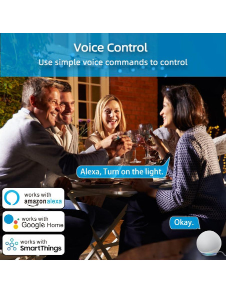 Enchufe Inteligente YNF WiFi Control Remoto Alexa Google 4P Enchufe Inteligente YNF WiFi Control Remoto Alexa Google 4P