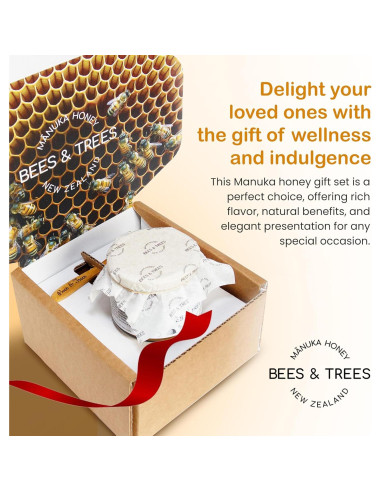 Miel de Manuka Bees & Trees 350+MGO Cruda 380g Nueva Zelanda