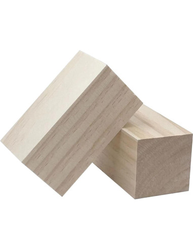 Bloques de Madera sin Terminar WURONXIN 4 Piezas 4x5.08 cm