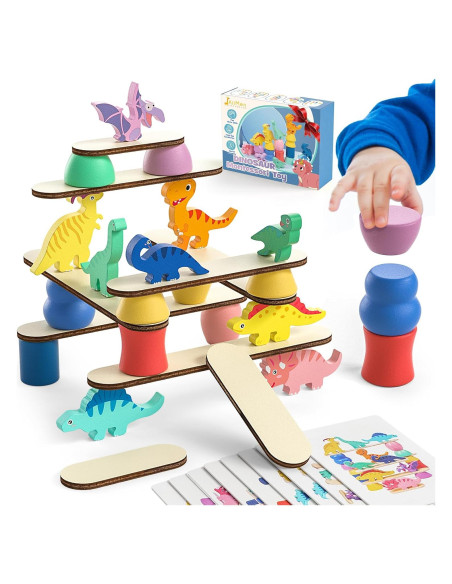 Juguetes Montessori Dinosaurios de Madera para Niños 1-4 Años Juguetes Montessori Dinosaurios de Madera para Niños 1-4 Años