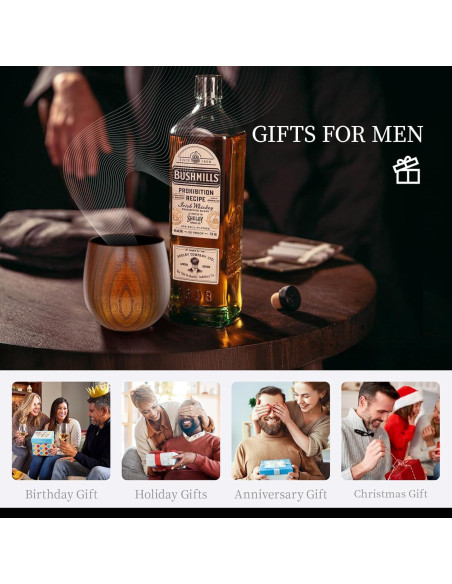 Vasos de Whisky de Madera Carbonizada DONJOP 295ml 2 Pack Vasos de Whisky de Madera Carbonizada DONJOP 295ml 2 Pack
