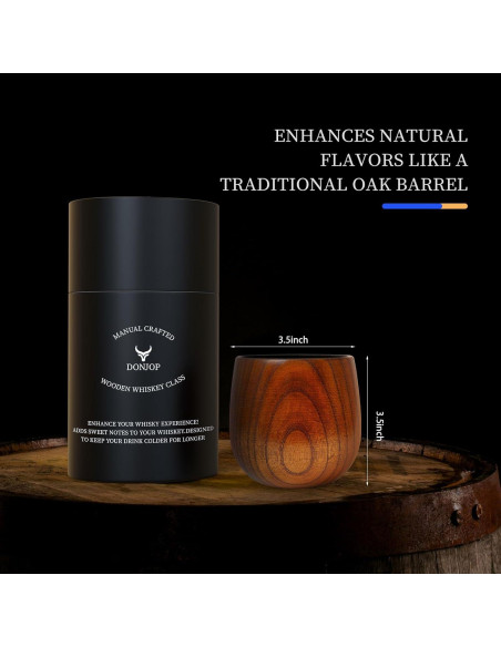 Vasos de Whisky de Madera Carbonizada DONJOP 295ml 2 Pack Vasos de Whisky de Madera Carbonizada DONJOP 295ml 2 Pack