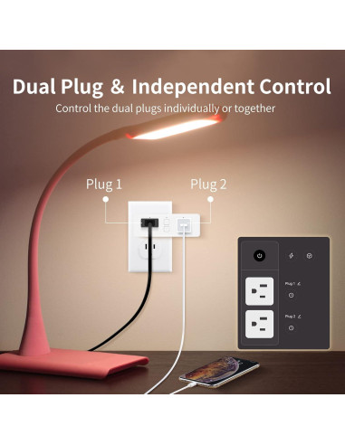 Enchufe Inteligente Doble JUNLIT 4 Tomas WiFi Control Voz