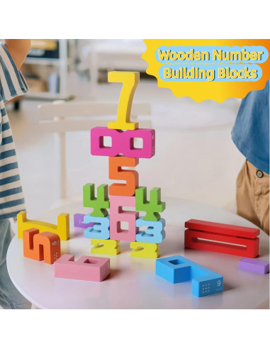 Bloques de Construcción de Números de Madera 20PCS CHOWONE
