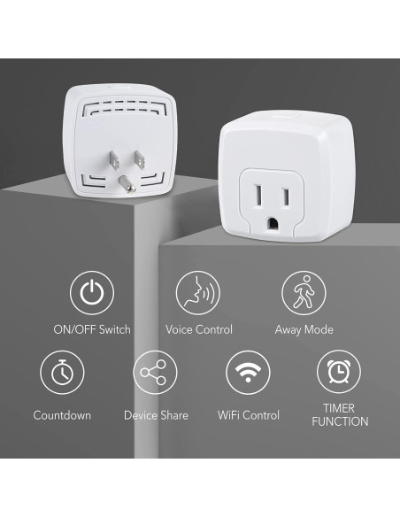 Enchufe Inteligente HBN 15A WiFi Control Remoto 4 Pzs Enchufe Inteligente HBN 15A WiFi Control Remoto 4 Pzs