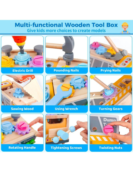 Juego de herramientas de madera 38PCS Shen Zhen para niños Juego de herramientas de madera 38PCS Shen Zhen para niños
