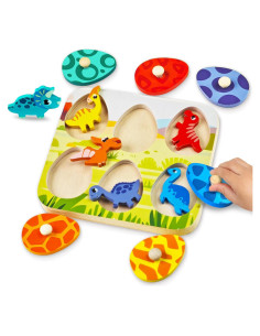 Rompecabezas de Madera Dinosaurio CHESLICR 15x10 cm Juguete Educativo
