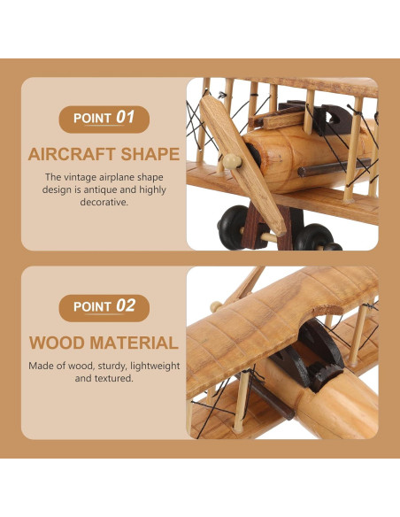 Modelo de Avión de Madera MAGICLULU Vintage 3D 20x20x10cm Modelo de Avión de Madera MAGICLULU Vintage 3D 20x20x10cm