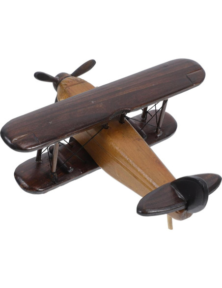 Modelo de Avión de Madera MAGICLULU Vintage 3D 20x20x10cm Modelo de Avión de Madera MAGICLULU Vintage 3D 20x20x10cm