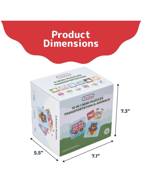 Set de Rompecabezas Prextex de 12 Piezas para Niños Set de Rompecabezas Prextex de 12 Piezas para Niños