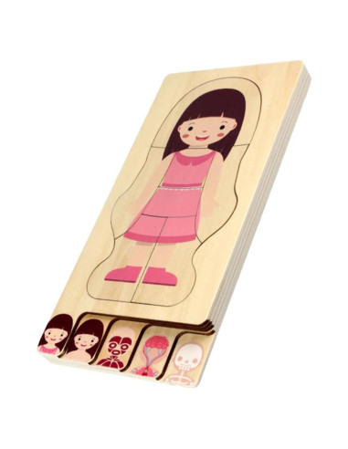 Rompecabezas de Anatomía de Madera Milisten 30x14 cm Educativo