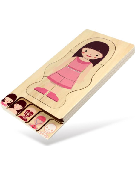 Rompecabezas de Anatomía de Madera Milisten 30x14 cm Educativo Rompecabezas de Anatomía de Madera Milisten 30x14 cm Educativo