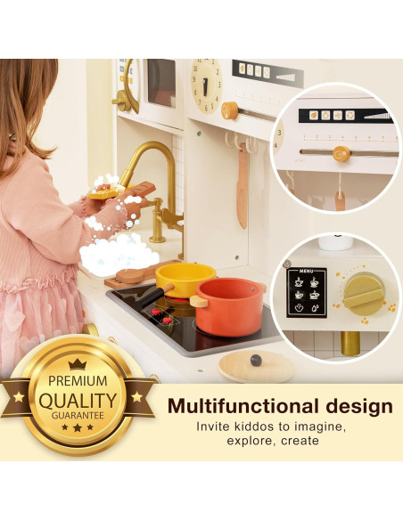 Juego de Cocina de Madera HappyPals con Horno y Cafetera Juego de Cocina de Madera HappyPals con Horno y Cafetera