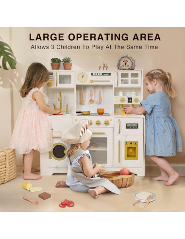 Juego de Cocina de Madera HappyPals con Horno y Cafetera