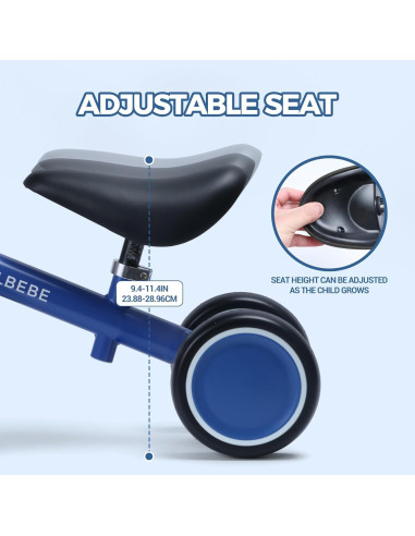 Bicicleta de Equilibrio COOLBEBE para Bebés 12-36 Meses Azul