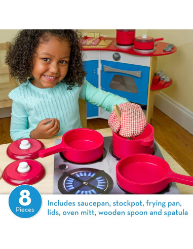 Conjunto de Cocina de Madera Deluxe Melissa & Doug - 8 Piezas