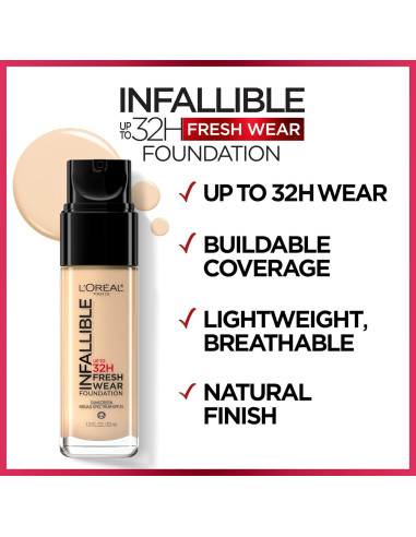 Base de Maquillaje L'Oreal Paris Infallible 32h 486 Almendra 29.57ml