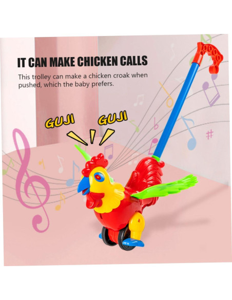 Andador de Empuje Gallo YARNOW Juguete Educativo 32x25 cm Andador de Empuje Gallo YARNOW Juguete Educativo 32x25 cm