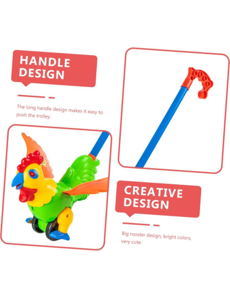 Andador de Empuje Gallo YARNOW Juguete Educativo 32x25 cm Andador de Empuje Gallo YARNOW Juguete Educativo 32x25 cm
