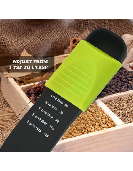 Cuchara Medidora Ajustable Performore 9 en 1 Plástico Verde/Negro Cuchara Medidora Ajustable Performore 9 en 1 Plástico Verde/Negro