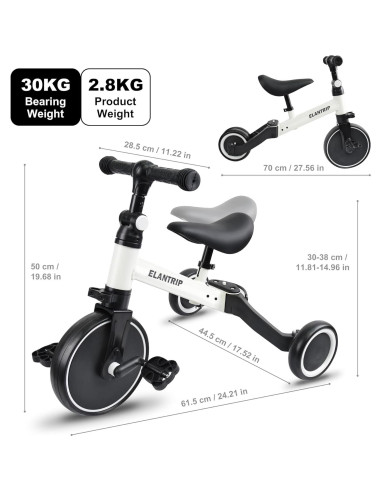 Triciclo Elantrip 5 en 1 para Niños 1-3 Años Ajustable