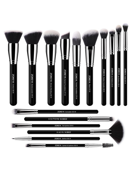Pinceles de Maquillaje Z'OREYA Set 16 Piezas Fibra Sintética Pinceles de Maquillaje Z'OREYA Set 16 Piezas Fibra Sintética