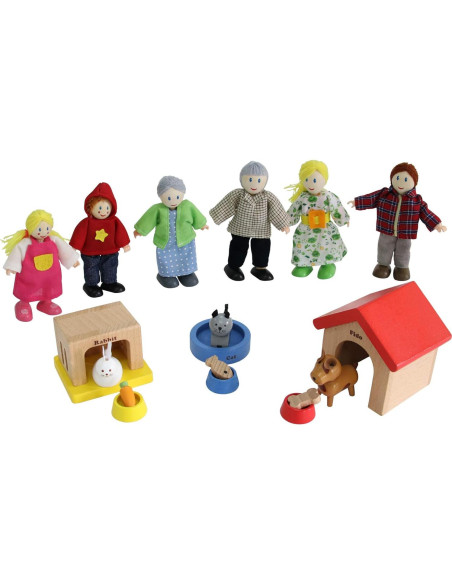 Casa de Muñecas de Madera Hape con Figuras y Mascotas Casa de Muñecas de Madera Hape con Figuras y Mascotas