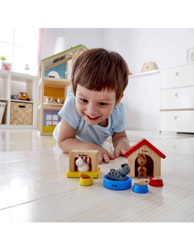 Casa de Muñecas de Madera Hape con Figuras y Mascotas