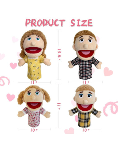 Conjunto de 4 Títeres de Mano JUSTQUNSEEN para Niños 4-8 Años