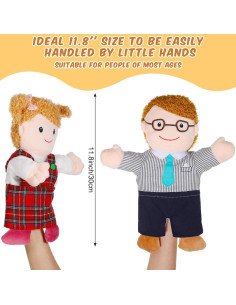 Conjunto de Títeres de Mano Civaner 30 cm Familia 6 Piezas 2