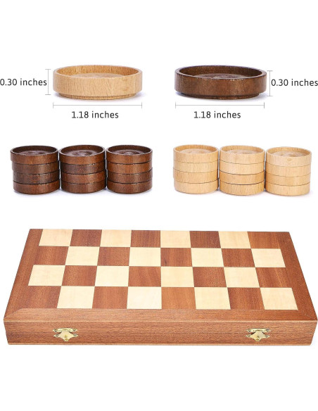 Juego de Mesa Damas Plegable VAMSLOVE 14" con Almacenamiento Juego de Mesa Damas Plegable VAMSLOVE 14" con Almacenamiento