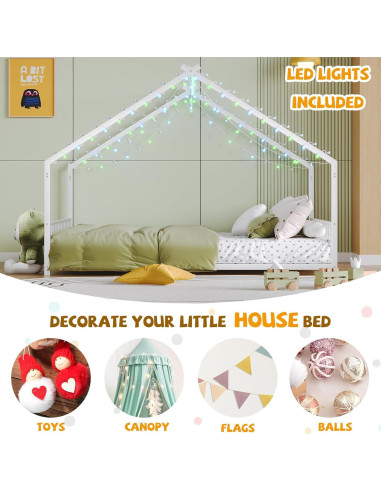 Cama Montessori de Piso Completo Bellemave con Luces LED