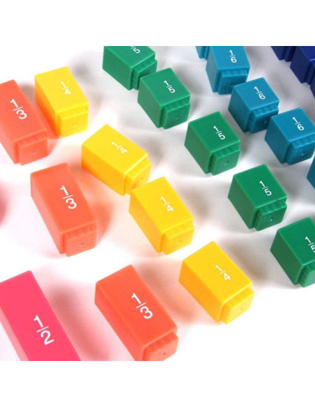 Cubos de Fracciones Arcoíris hand2mind - 9 Valores Montessori Cubos de Fracciones Arcoíris hand2mind - 9 Valores Montessori