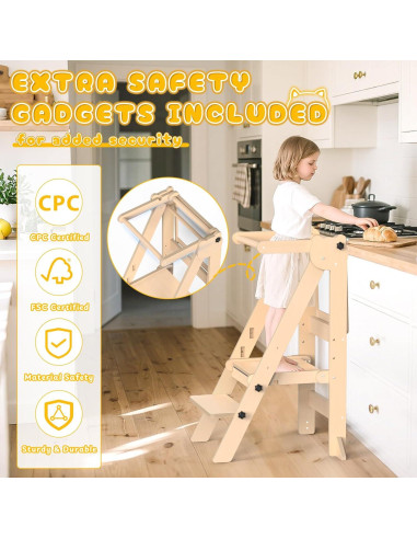 Torre de Aprendizaje Plegable Acenova para Niños 3 Alturas