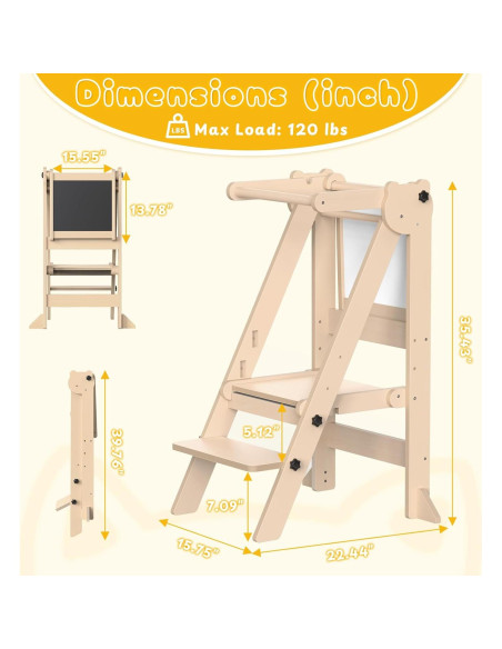 Torre de Aprendizaje Plegable Acenova para Niños 3 Alturas Torre de Aprendizaje Plegable Acenova para Niños 3 Alturas