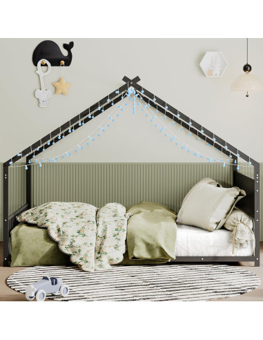 Cama Montessori Completo Bellemave con Luces LED RGB Negra