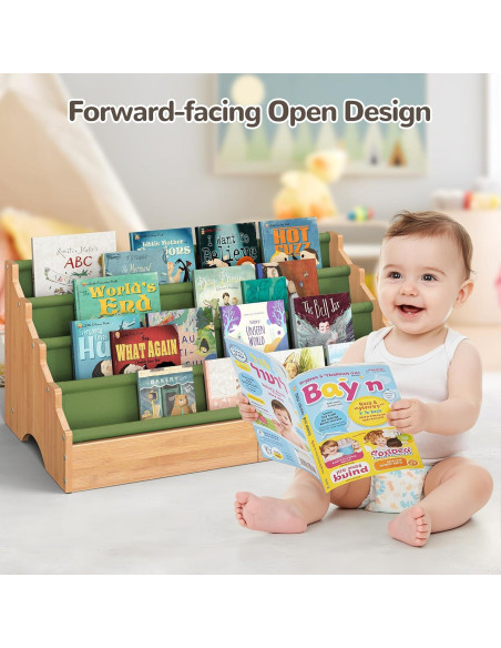 Estantería Montessori ELYKEN para Niños Verde 73.7x40.1 cm Estantería Montessori ELYKEN para Niños Verde 73.7x40.1 cm