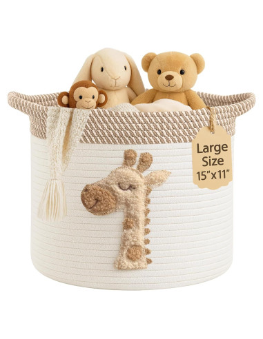 Cesta de Almacenamiento KEMINA Jirafa 38x28cm Plegable Algodón