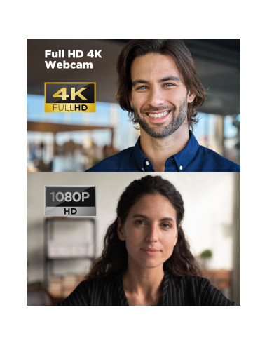 Cámara Web 4K NIVEOLI con Micrófono y Autofoco, USB-C/A