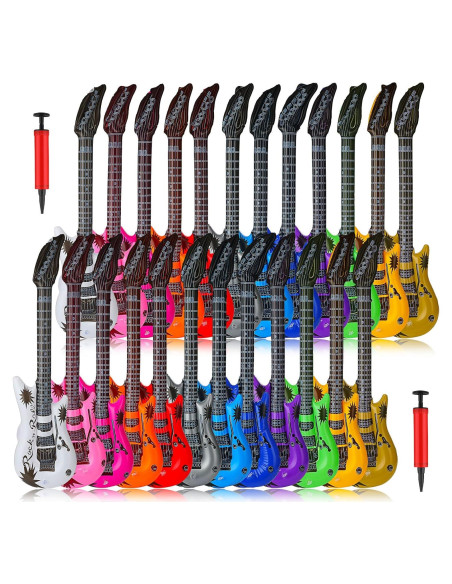24 Guitarras Inflables Chitidr 91 cm para Fiestas 80s 90s 24 Guitarras Inflables Chitidr 91 cm para Fiestas 80s 90s