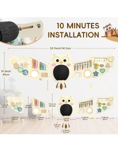 Panel de Pared Sensorial Montessori Baotree 141.5x49cm 2