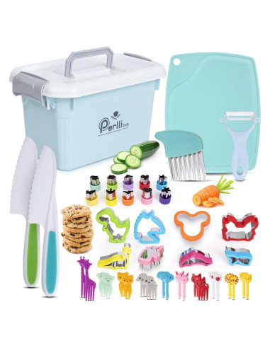 Set de Cocina para Niños Perlli 44 Piezas Azul Seguro