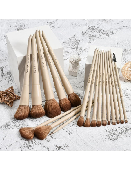Juego de Pinceles de Maquillaje LORYP 18 Piezas Khaki Juego de Pinceles de Maquillaje LORYP 18 Piezas Khaki